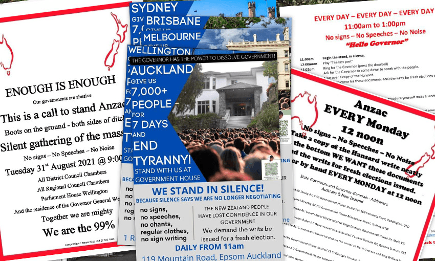 A collage of flyers promoting the demanding of parliament's dissolution