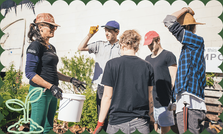 Learning how to compost at the Community Composting Hub (Image: Supplied)