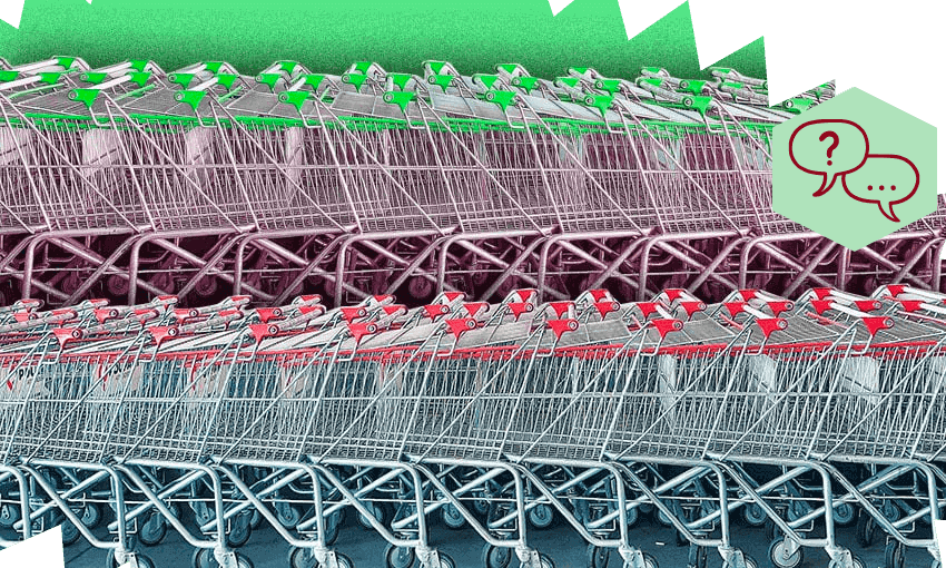 rows of supermarket trolleys
