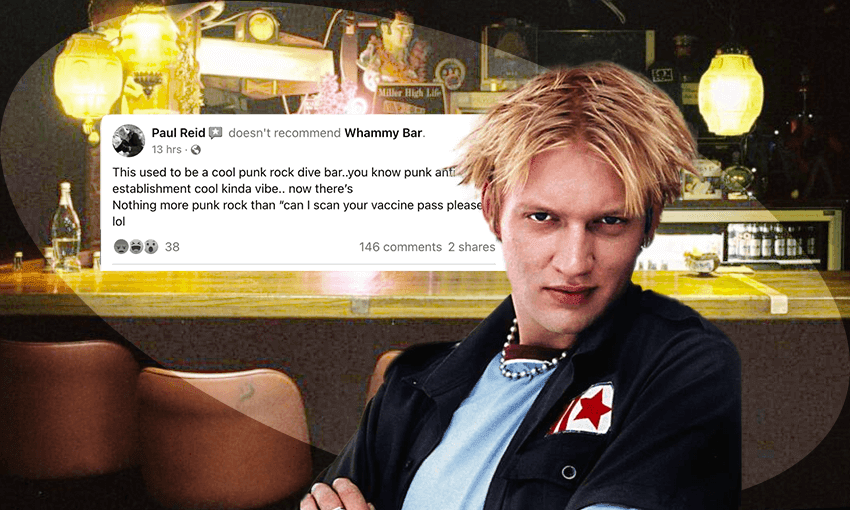 Ex-Shortland Street actor turned property mogul Paul Reid, in his TV days, and Whammy Bar (Photos: Supplied; additional design by Archi Banal)