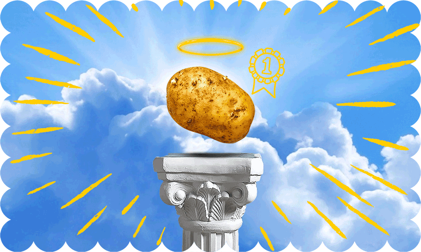 Should we put the potato on a pedestal? Yes. Image: Toby Morris 
