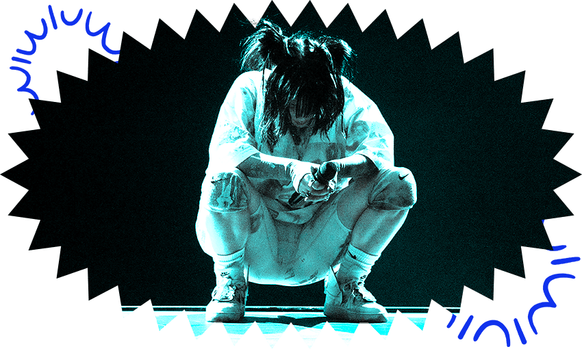 Billie Eilish takes a moment during her much-delayed headlining Coachella set. (Photo: Getty Images)