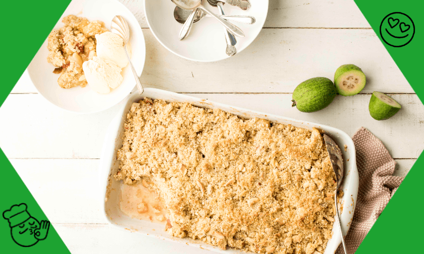 Feijoa, ginger and cashew crumble (Photo: Emma Boyd)