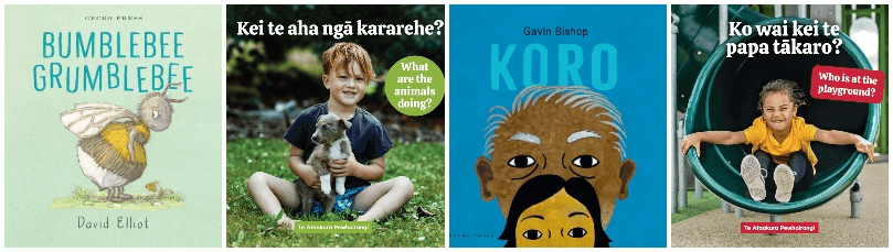 Covers of four board books for littlies