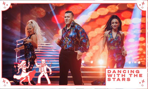 Kristie Williams, Dave Letele and Sonia Gray do their trio dance on the Dancing with the Stars semi-finals. (Photo: Eddison Te Reo) 
