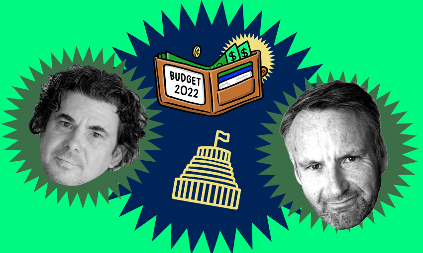 Toby Manhire and Bernard Hickey in a special crossover pod. Who is Jason and who is Freddy? Image: Tina Tiller