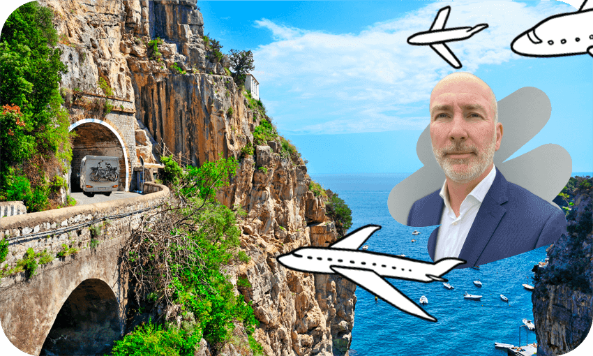 GoSee CEO Darren Linton on how travel has changed (Image: Supplied; additional design: Tina Tiller) 

