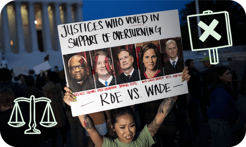 An abortion rights protester at the US Supreme Court, May 4 2022 (Photo: Al Drago/Bloomberg via Getty Images) 
