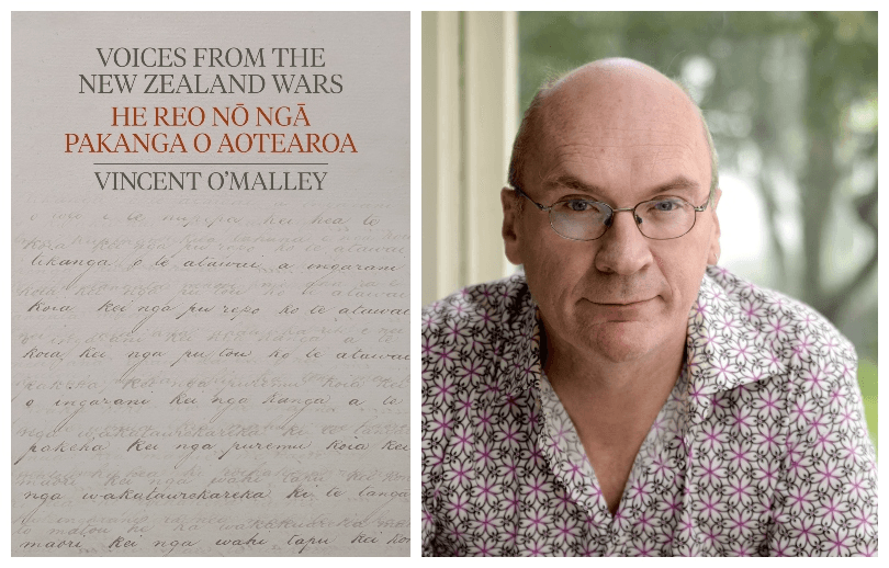 Photograph of a middle-aged man wearing specs and a button-up shirt. Plus the cover of his book, covered in cursive handwriting. 