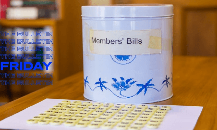 The biscuit tin, a nineties purchase from DEKA (Photo: Supplied / Office of the Clerk) 
