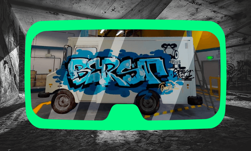 Berst finds a place for graffiti in the metaverse (Image: supplied, Additional design: Archi Banal) 
