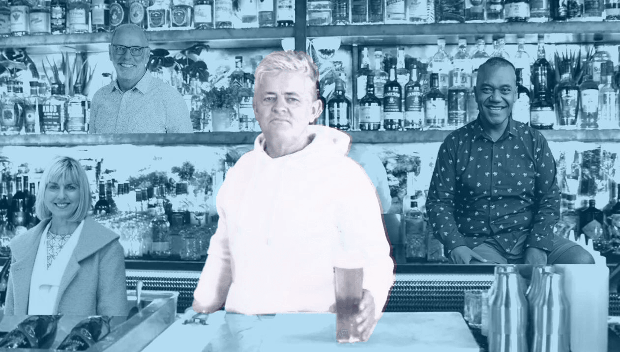 Leo Molloy, Viv Beck, Wayne Brown and Efeso Collins. Photo: Tina Tiller. Imagework: Jason Stretch 
