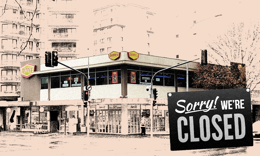 Denny’s Auckland CBD between the hours of 11pm-7am (Image: Archi Banal) 
