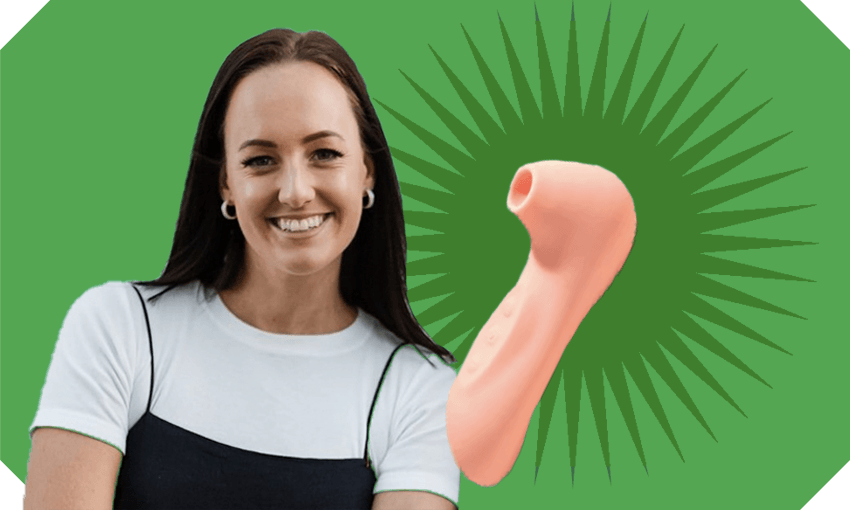 Viv Conway from Girls Get Off, with their Missy Mini sex toy (Image: Supplied) 
