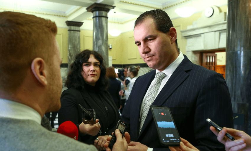 Jami-Lee Ross, pictured here at parliament in 2020, has pleaded not guilty to crown charges in the Auckland High Court. (Photo by Hagen Hopkins/Getty Images) 
