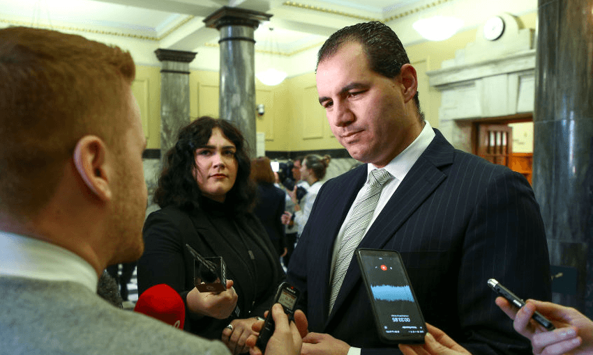 Jami-Lee Ross, pictured here at parliament in 2020, has pleaded not guilty to crown charges in the Auckland High Court. (Photo by Hagen Hopkins/Getty Images)