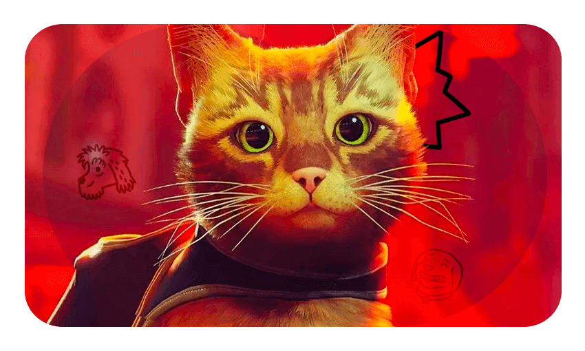 Yes, you play as this cat. Yes, it’s delightful. (Image: Sony, Design: Tina Tiller) 
