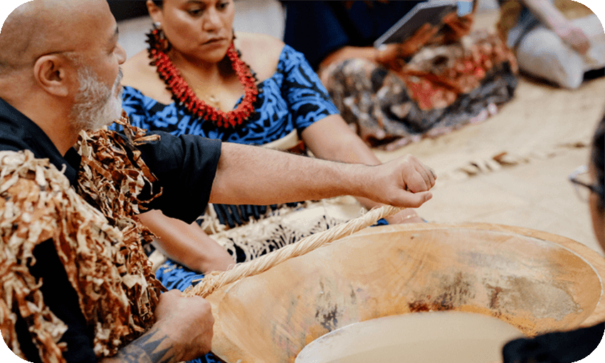 A collective of Pasifika cultural guardians reactivate ancient Tu’i Tonga kava ceremony for contemporary use in Aotearoa in a way that honours tangata whenua. (Image: Archi Banal, Photo: Jinki Cambronero)
