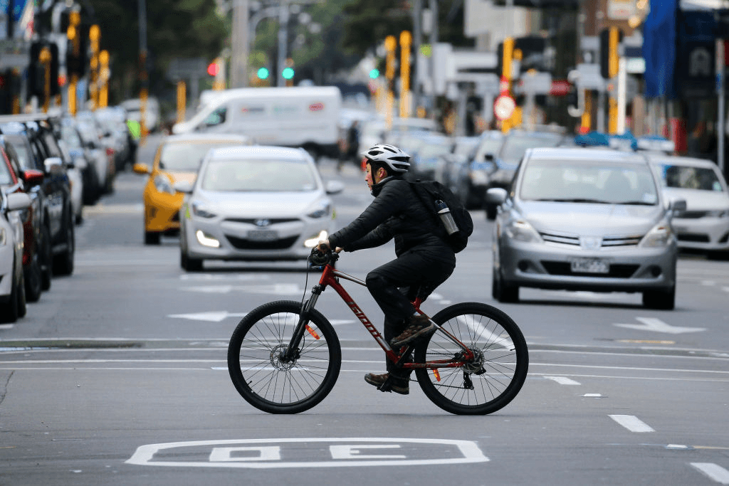 person cycling in wellington