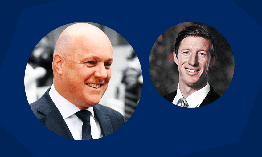 National leader Christopher Luxon and MP Sam Uffindell (Image: Tina Tiller/Getty Images/Supplied) 
