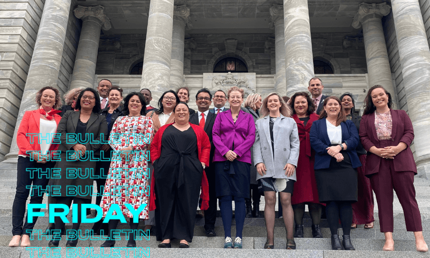 The class of 2020. New Labour MPs, including Gaurav Sharma, on the steps of parliament. 
