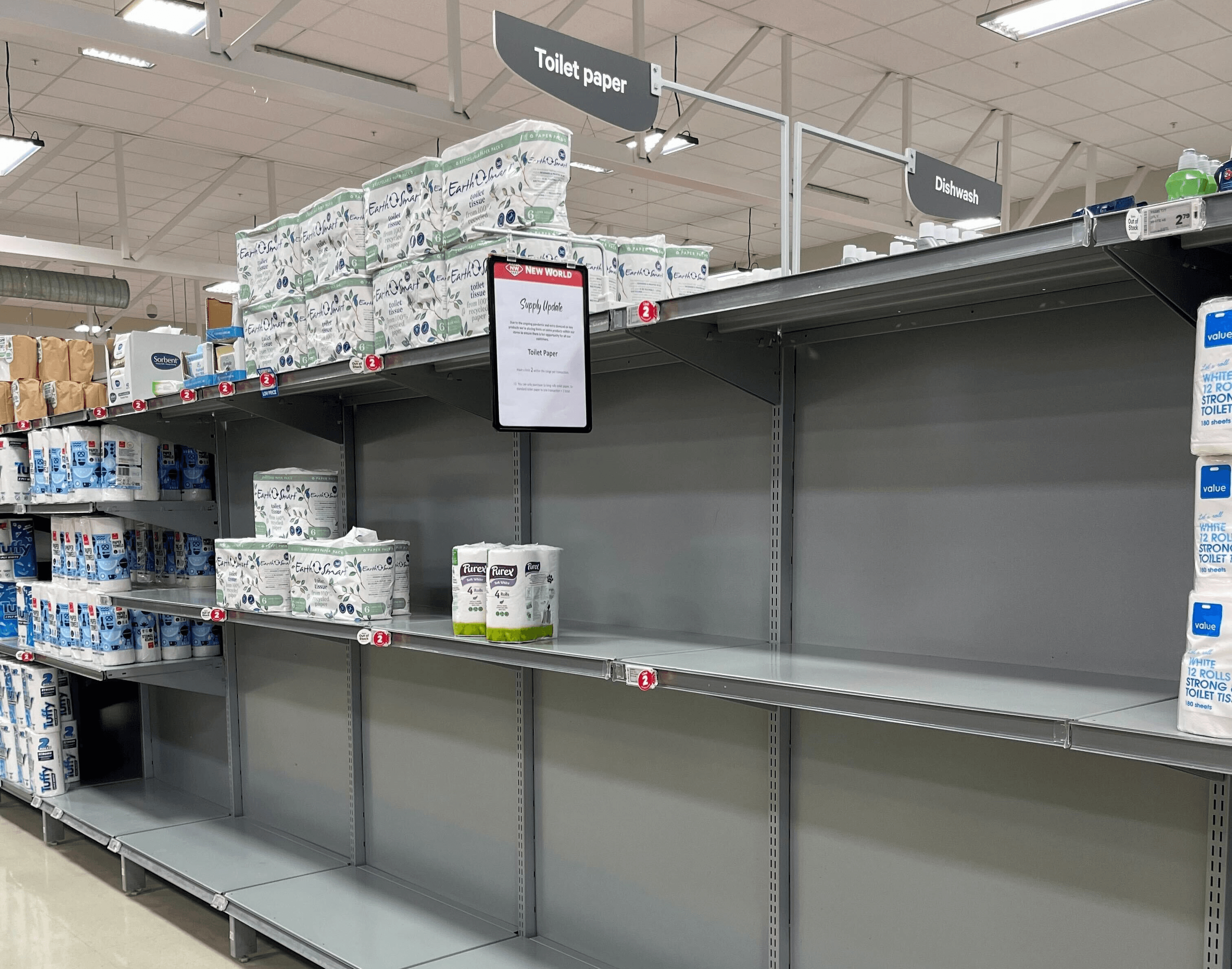 Empty shelves (Photo: Anna Rawhiti-Connell) 

