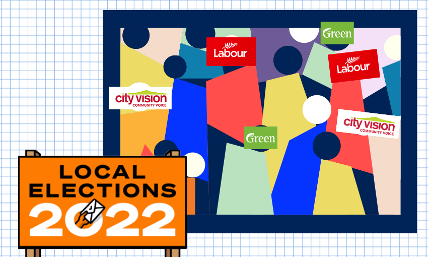 people with party signs