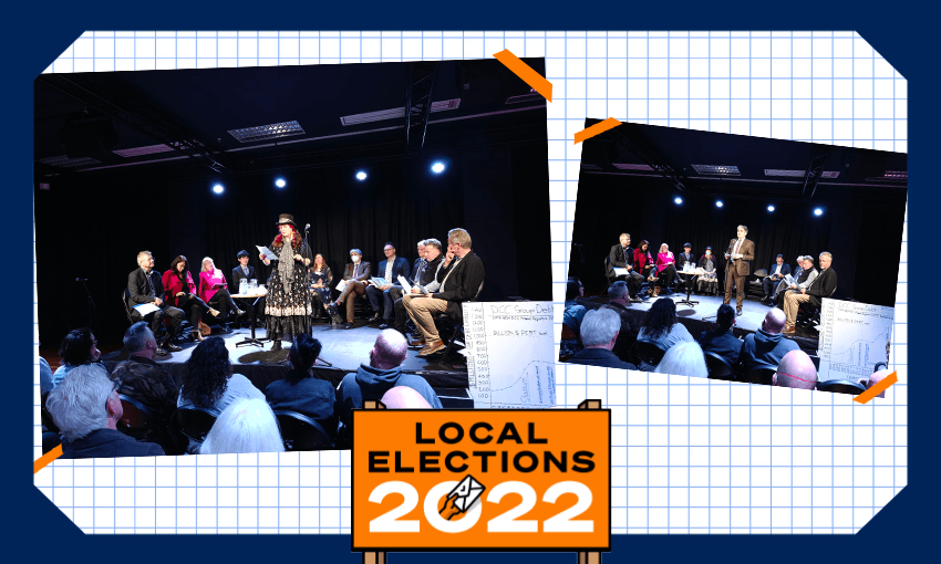 The arts debate in Dunedin. Photos: Toby Manhire. Image: Tina Tiller 
