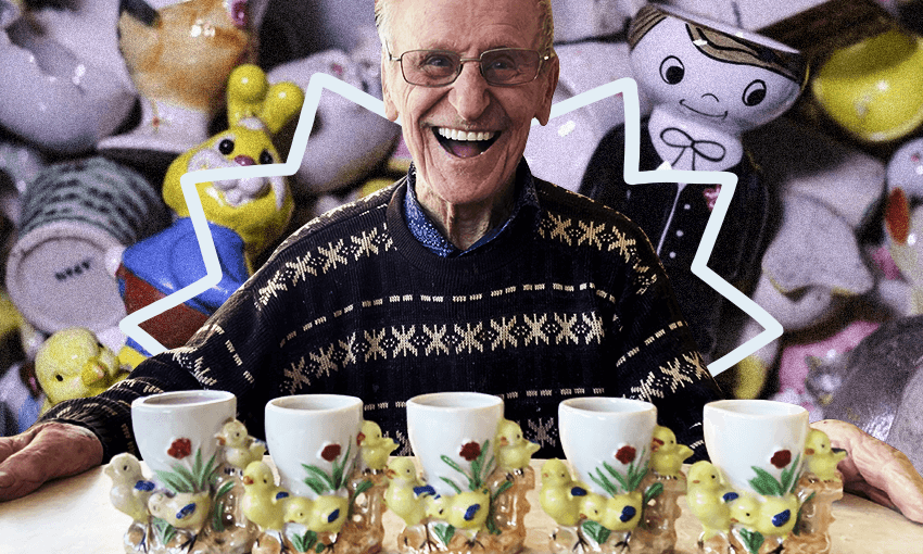 Johnny Green: inundated with identical egg cups (Photo: Alex Casey / Design: Archi Banal) 
