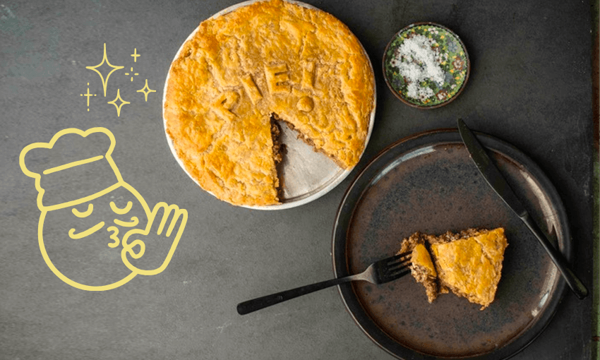 Pictured: A gorgeous caramelised onion, beef and blue cheese pie. (Photo: Emma Boyd) 
