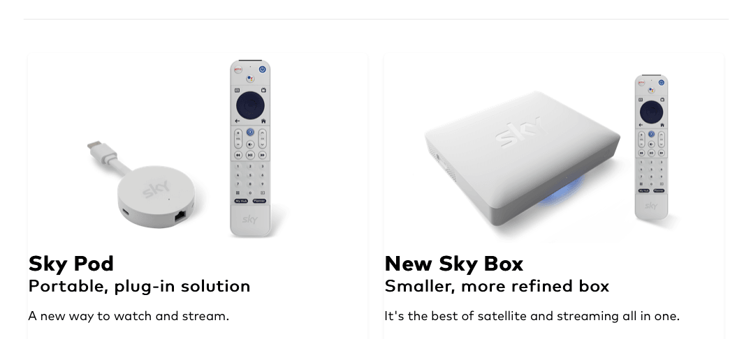 The new Sky Box and Pod due for release before the end of the year. Image: Sky 
