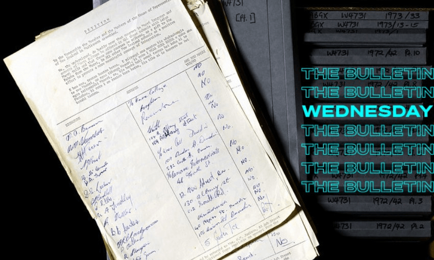 The Māori language petition presented to parliament on this day in 1972 (Image: Archives NZ CC BY 2.0) 
