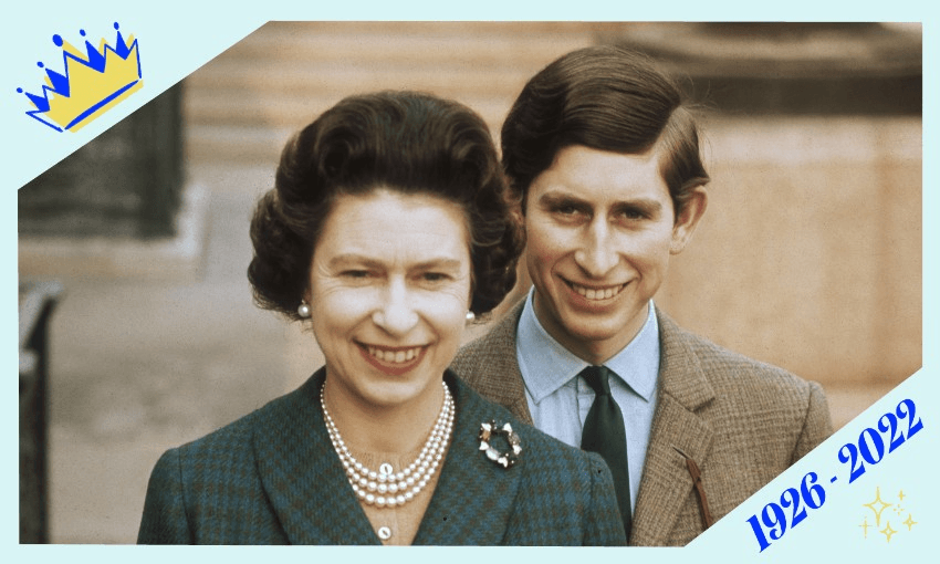 Queen Elizabeth II with Prince Charles at Windsor Castle, April 1969. (Photo by Fox Photos/Hulton Archive/Getty Images) 
