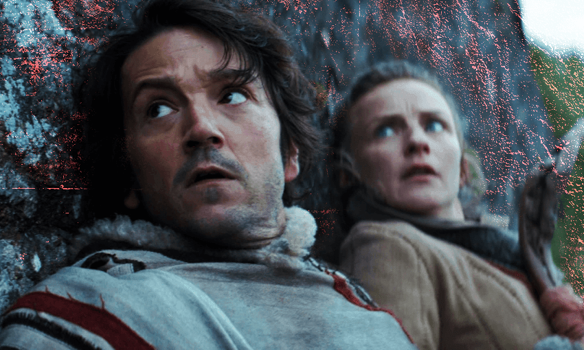 Diego Luna as Cassian Andor and Faye Marsay as Vel Sartha in Andor (Photo: Disney+) 
