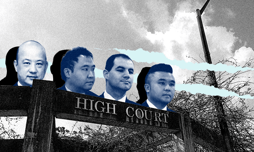 Yikun Zhang, Colin Zheng, Jami-Lee Ross, Joe Zheng and three others were on trial at the High Court in Auckland. 
