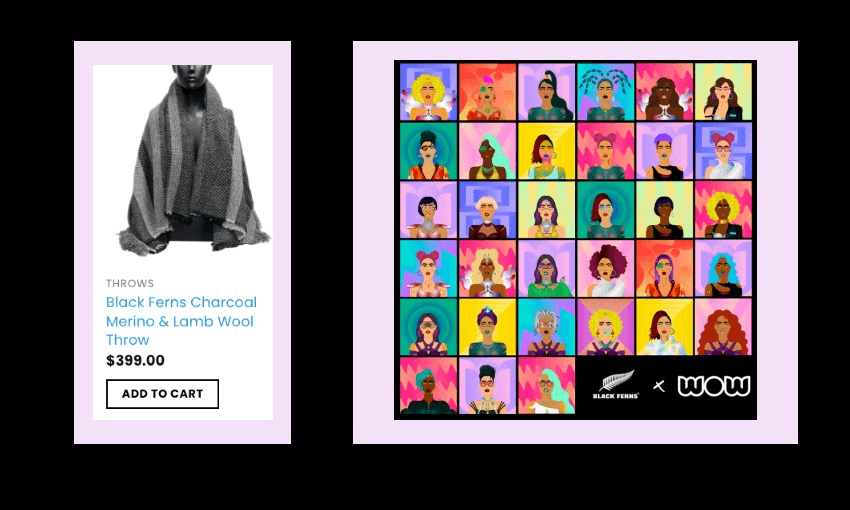 One of the few pieces of Black Ferns merch and the new Black Ferns NFTs 
