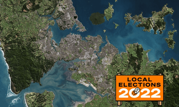 A slice of Tāmaki Makaurau. Photo: Planet Observer/Universal Images Group via Getty Images 
