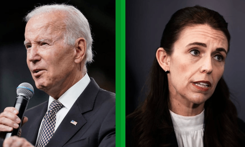 US president Joe Biden and prime minister Jacinda Ardern 
