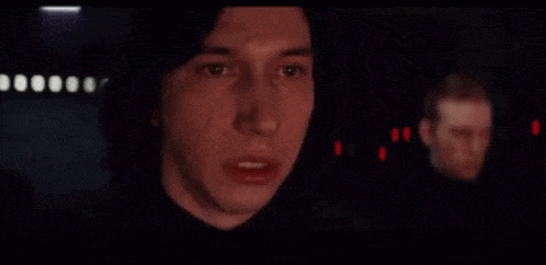 Animated gif of Kylo Ren from starwars screaming "more"
