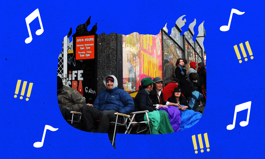 Fans queue outside Real Groovy for AC/DC tickets in 2009 (Photo: Phil Walter / Getty Images)