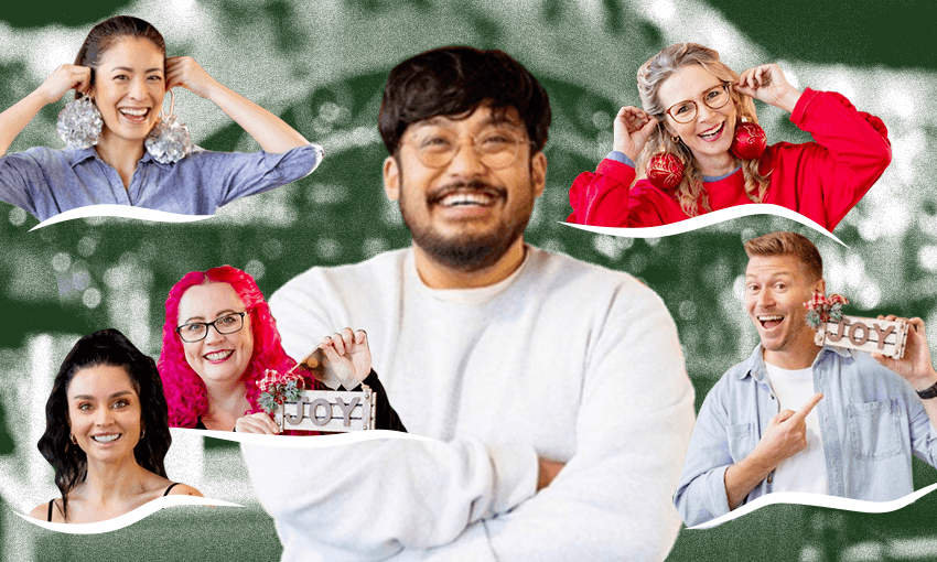 The stars of the Great Kiwi Bake Off Christmas Special (Photos: TVNZ / Design: Archi Banal) 
