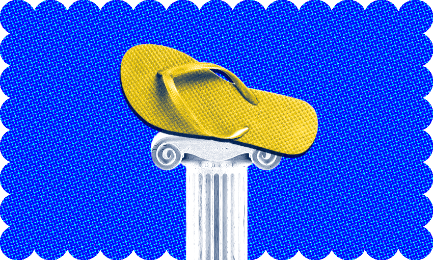 The Golden Jandals are considered by many the most coveted footwear based prizes in New Zealand politics. (Image: Archi Banal) 
