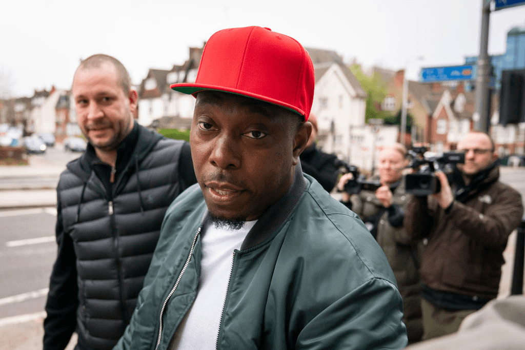 Dizzee Rascal arrives at Croydon Magistrates’ Court (Photo by Aaron Chown/PA Images via Getty Images) 
