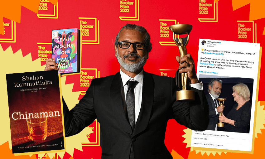 Shehan Karunatilaka (Photo: Getty Images / Design: Tina Tiller) 
