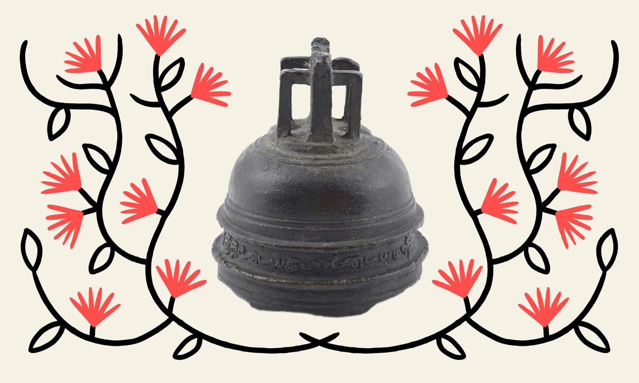 Ship’s Bell, 15th century-18th century, by unknown maker. Bequest of William Colenso, 1899. Te Papa (GH025355) (Used with permission; additional design: Toby Morris) 
