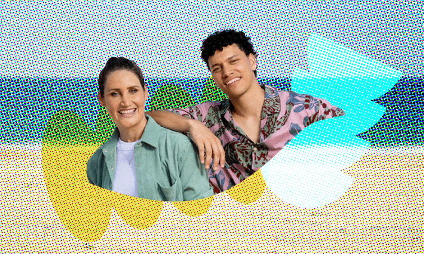 Jayden Daniels with his Treasure Island: Fans v Faves co-host Bree Tomasel (Photo: TVNZ / Image: Archi Banal)