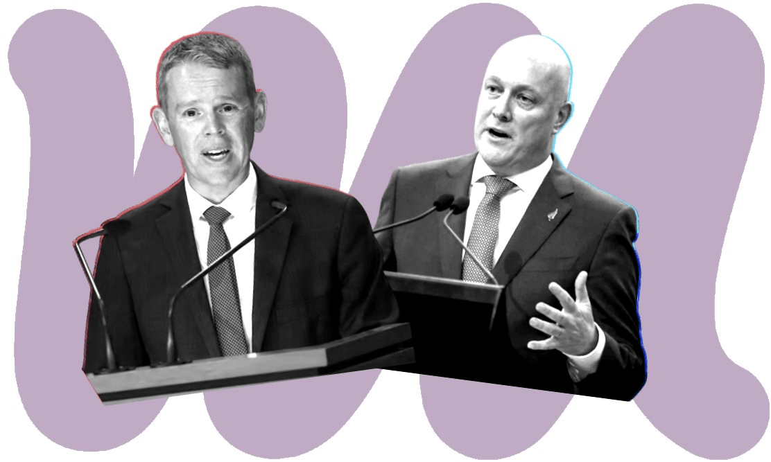 Chris Hipkins and Christopher Luxon.  
