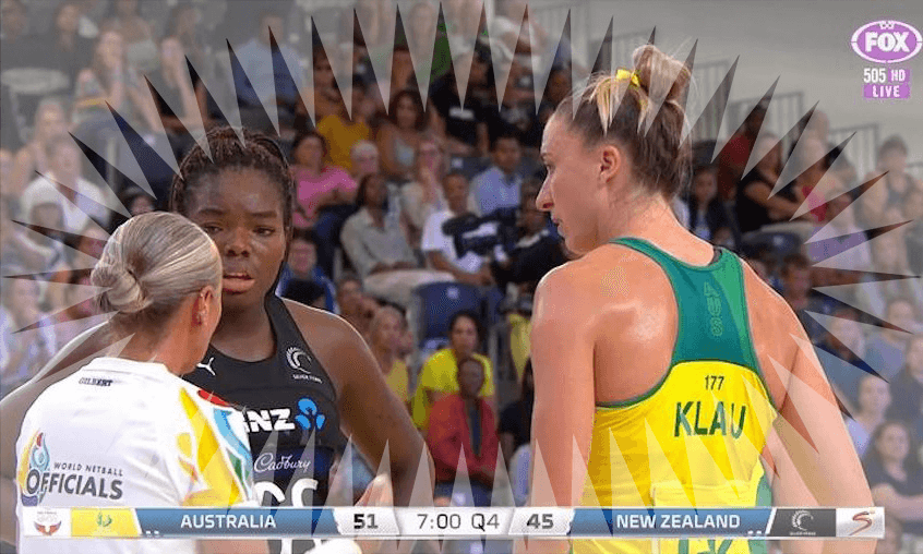 It would not have changed the outcome of the game, but this call was pretty outrageous nonetheless (Image: Fox Sports) 
