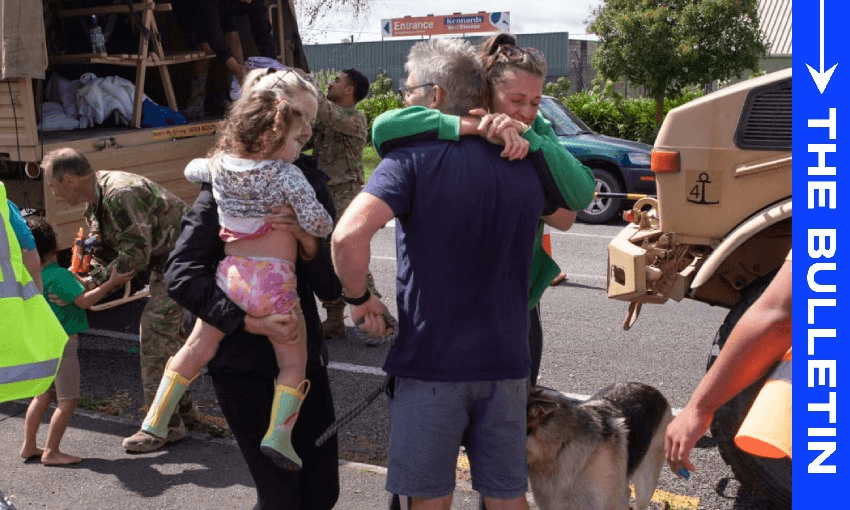 An evacuation centre in Hastings as people are reunited. (Photo: RNZ / Angus Dreaver) 
