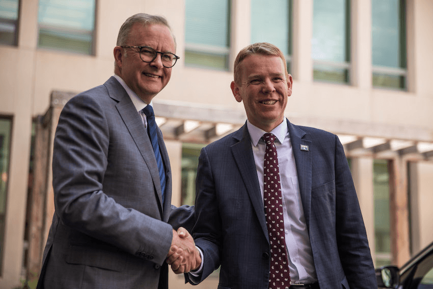 Chris Hipkins and Anthony Albanese meet for the first time (Photo: Samuel Rillstone /  supplied) 
